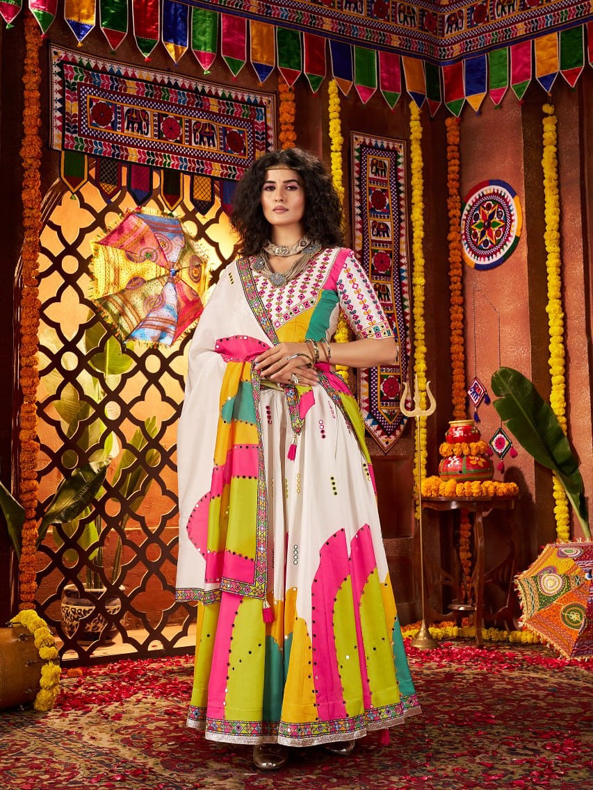 Kalindhifashion Fully Stitched & 9 MTR Flair Navratri Outfit