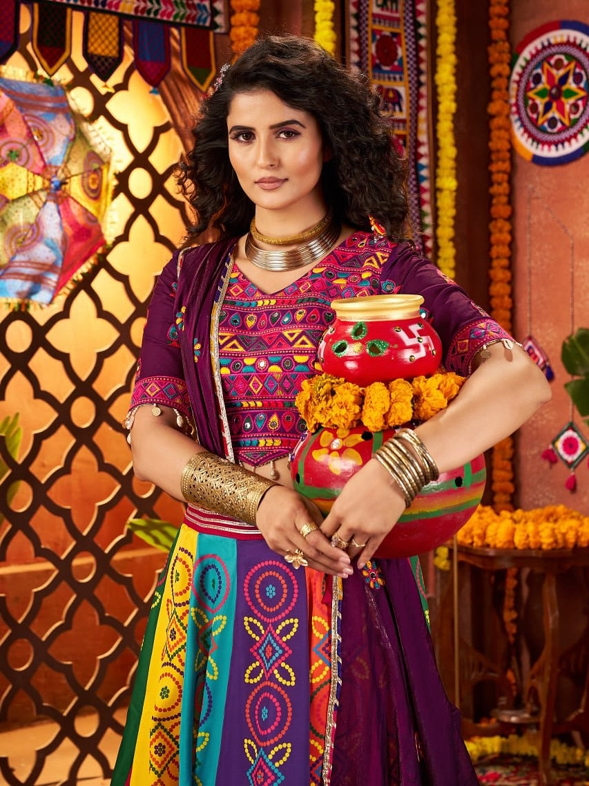 Kalindhifashion Fully Stitched & 9 MTR Flair Navratri Outfit