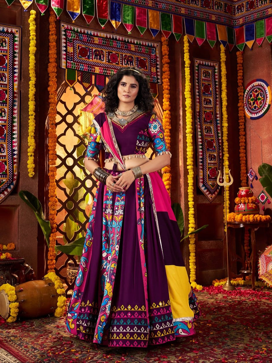 Kalindhifashion Fully Stitched & 9 MTR Flair Navratri Outfit