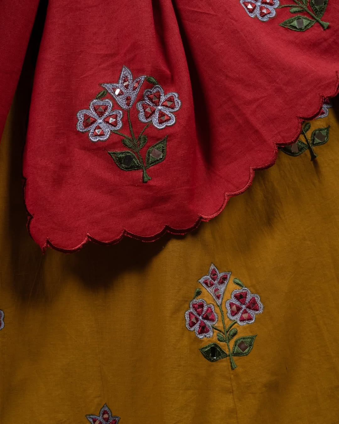 Oakre-Yellow Kalamkari disiner Lehenga Set