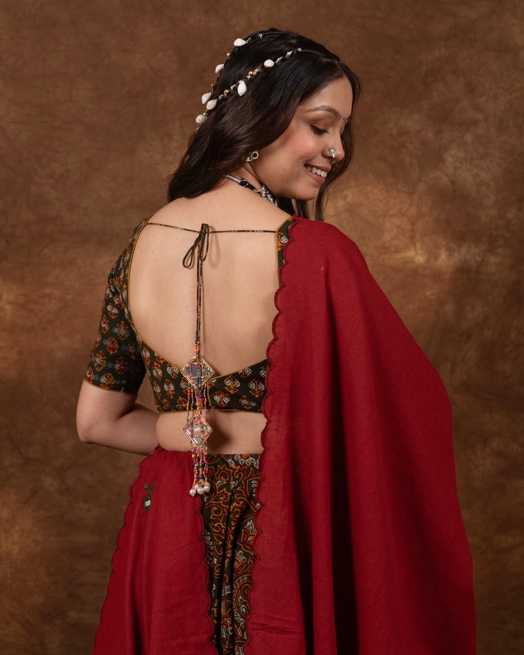 Oakre-Yellow Kalamkari disiner Lehenga Set