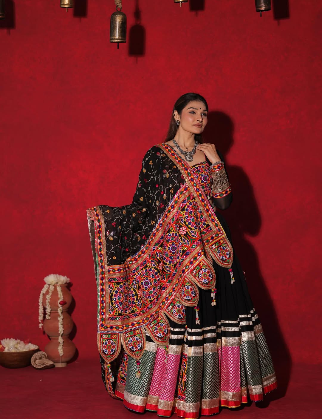 Black Designer Navaratri Wear Sterling Lehenga Choli Collection
