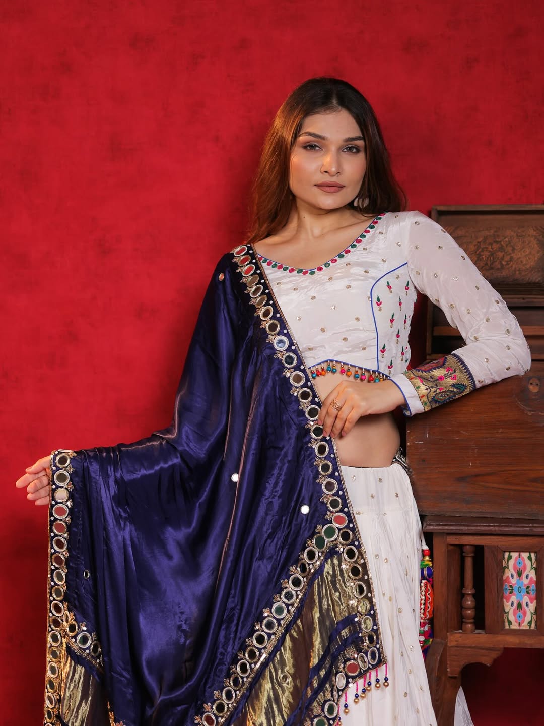 Royal Magic: Boho White Lehenga Set