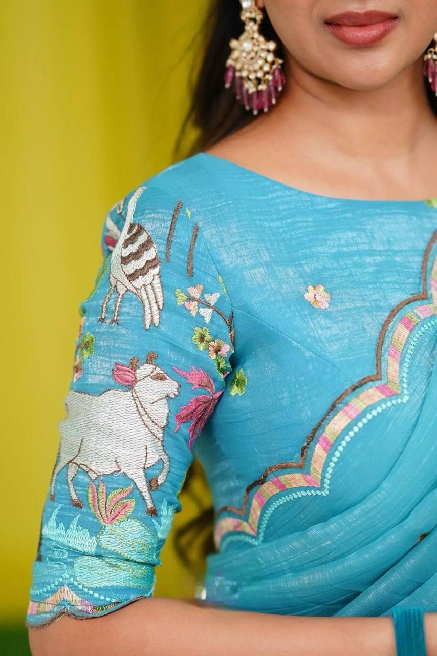 Prachi  Chinon Embroidery Work Lehenga Choli