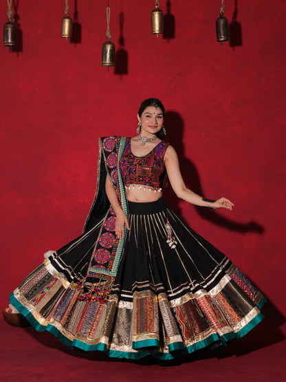 Black Designer Navaratri Wear Sterling Lehenga Choli