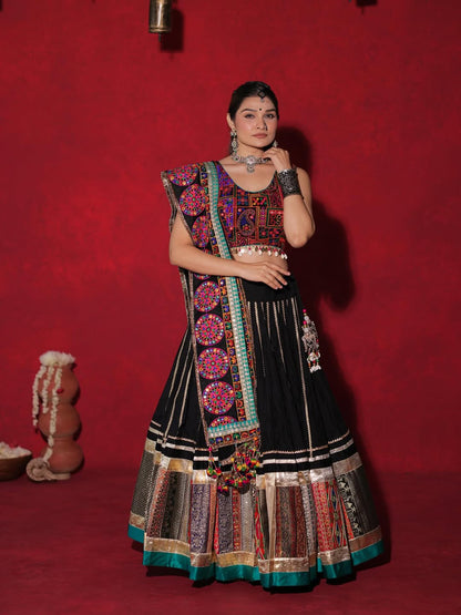 Black Designer Navaratri Wear Sterling Lehenga Choli