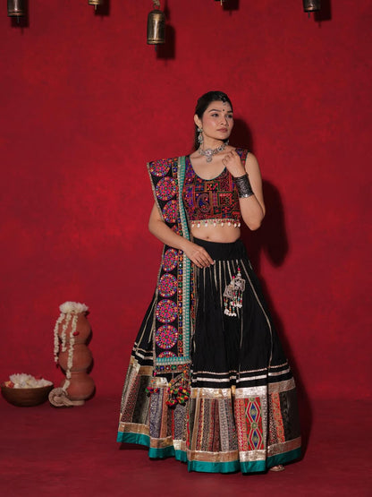 Black Designer Navaratri Wear Sterling Lehenga Choli