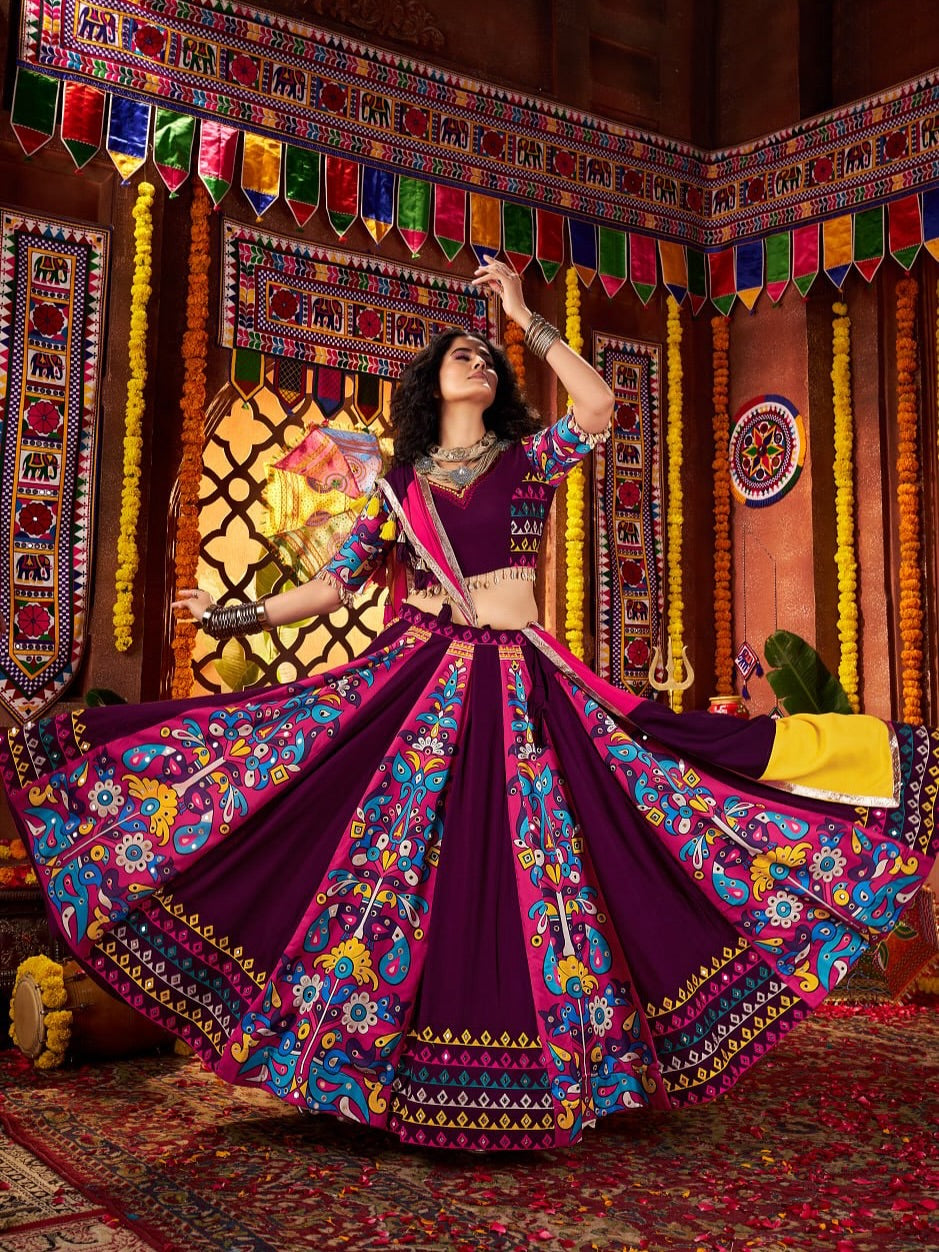 Kalindhifashion Fully Stitched &amp; 9 MTR Flair Navratri Outfit