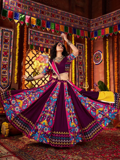 Kalindhifashion Fully Stitched &amp; 9 MTR Flair Navratri Outfit