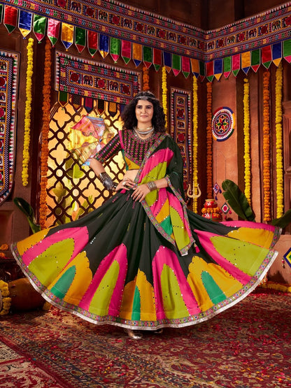 Kalindhifashion Fully Stitched &amp; 9 MTR Flair Navratri Outfit