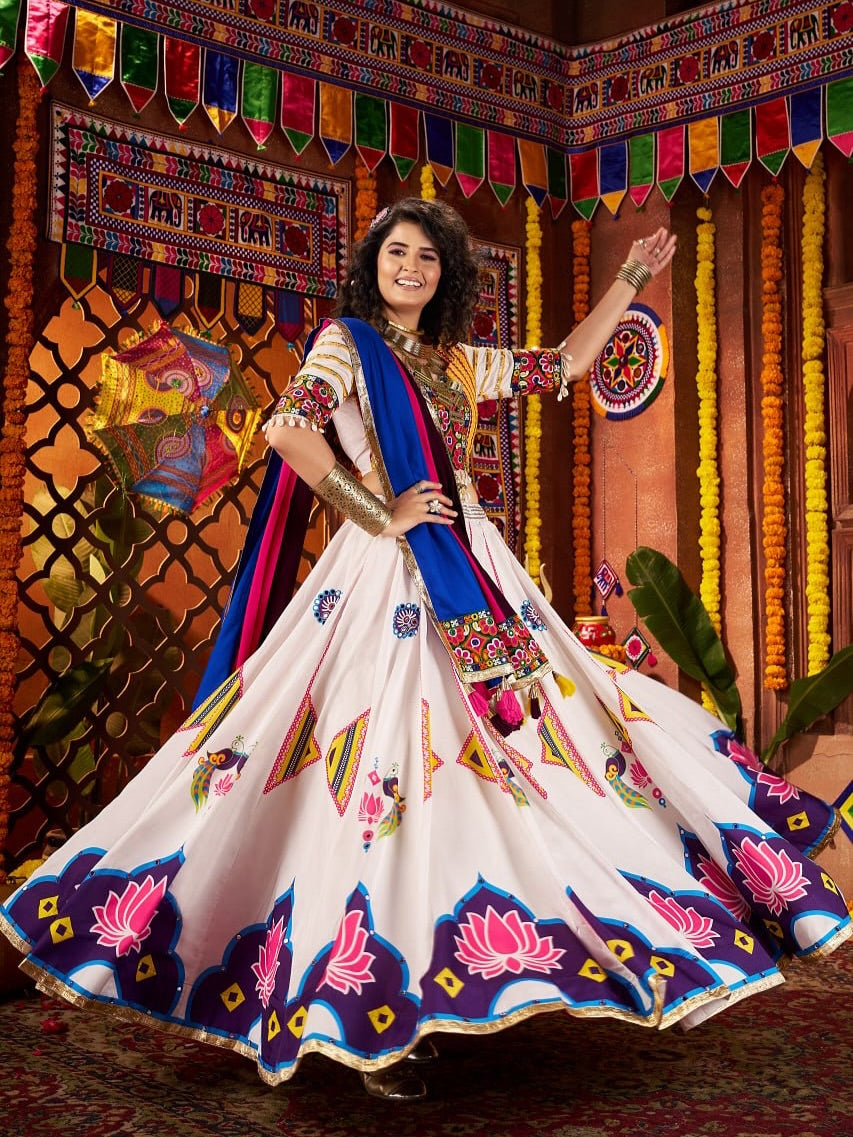 Kalindhifashion Fully Stitched &amp; 9 MTR Flair Navratri Outfit