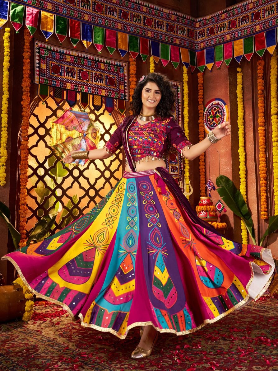 Kalindhifashion Fully Stitched &amp; 9 MTR Flair Navratri Outfit