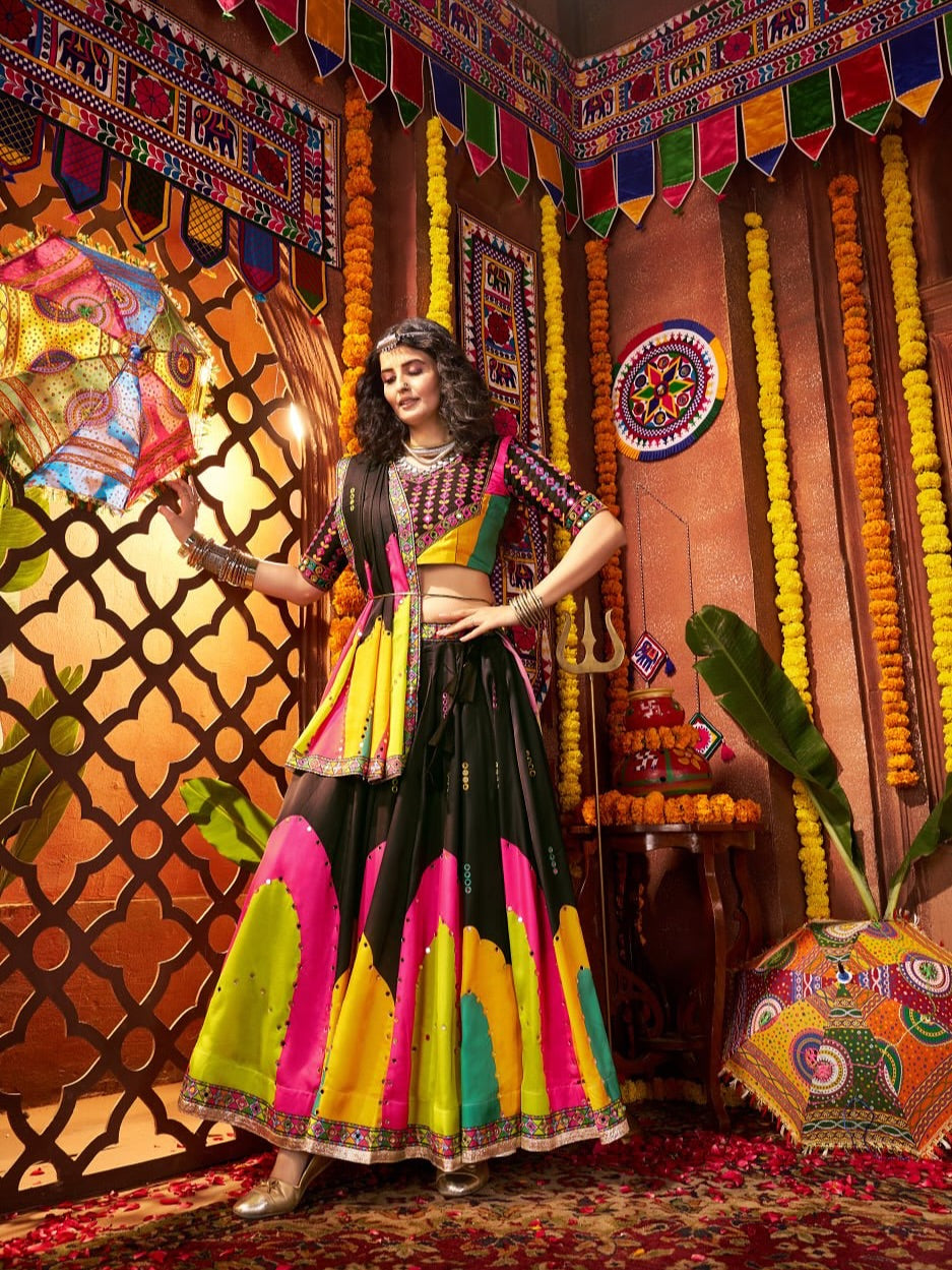 Kalindhifashion Fully Stitched &amp; 9 MTR Flair Navratri Outfit