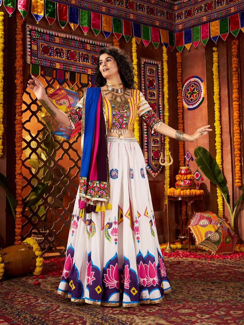 Kalindhifashion Fully Stitched &amp; 9 MTR Flair Navratri Outfit