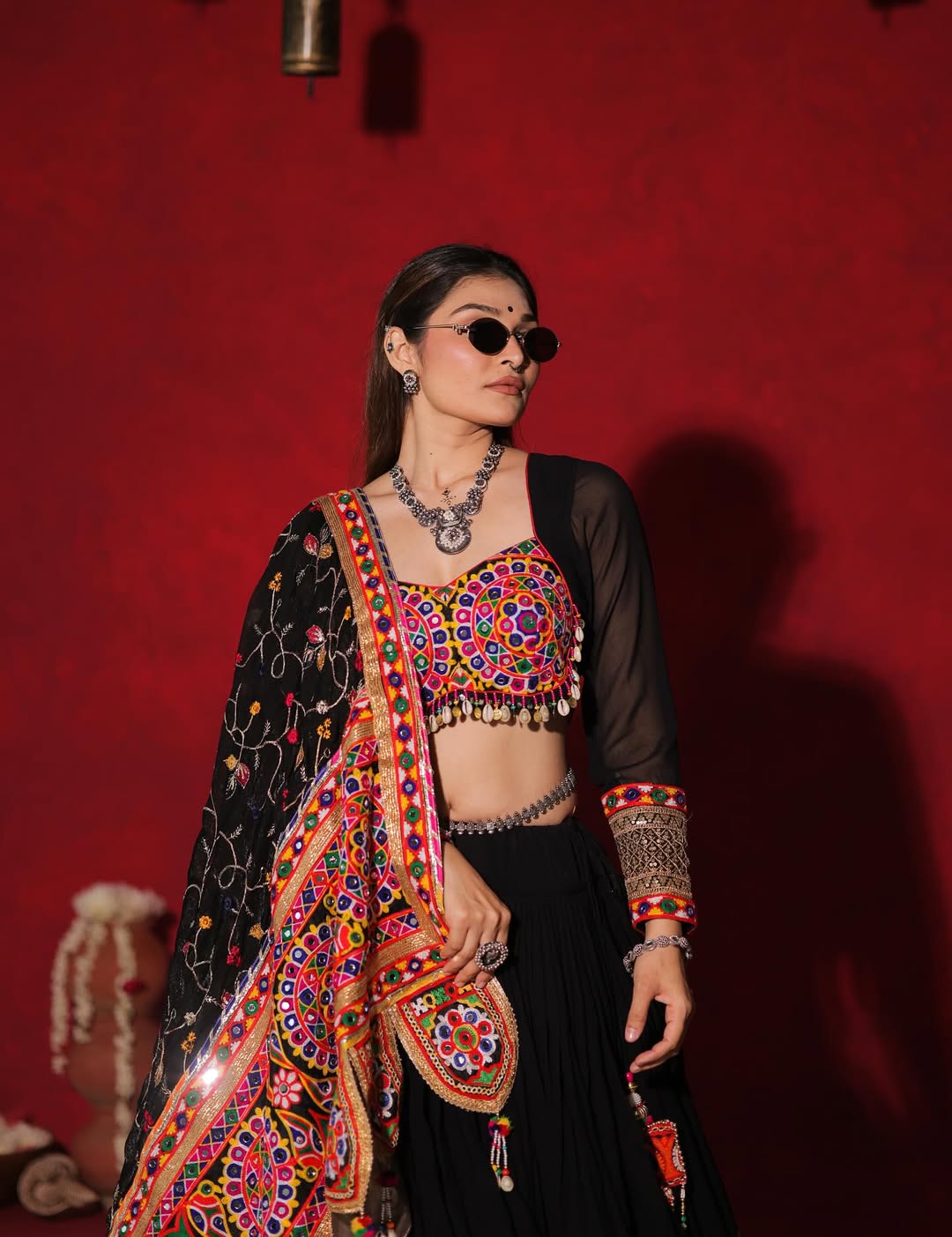 Black Designer Navaratri Wear Sterling Lehenga Choli Collection