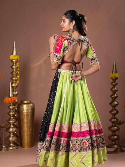 Beautiful Bandhani Breeze Traditional Patchwork Navratri Lehenga Set