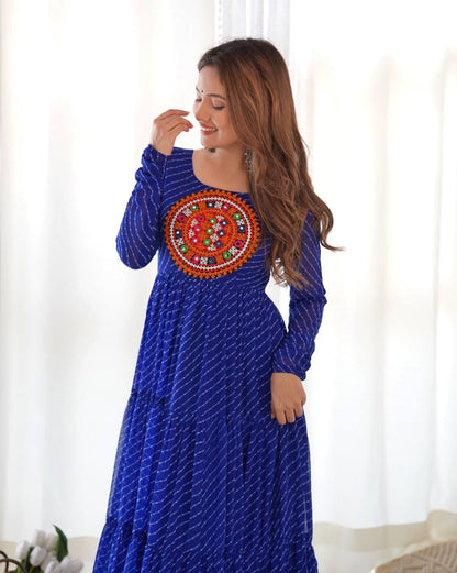 Dandiya Bandhani Inspired Flared Gown